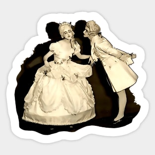 18th century French couple in love Sticker